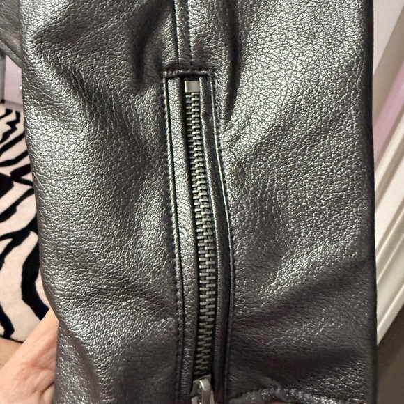 Bagatelle Faux Leather Metallic Pewter Jacket - Picture 8 of 10